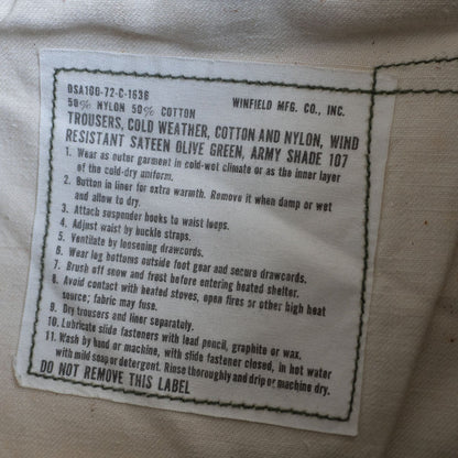 US ARMY 70S M-65 field pants Size SMALL/REGULAR