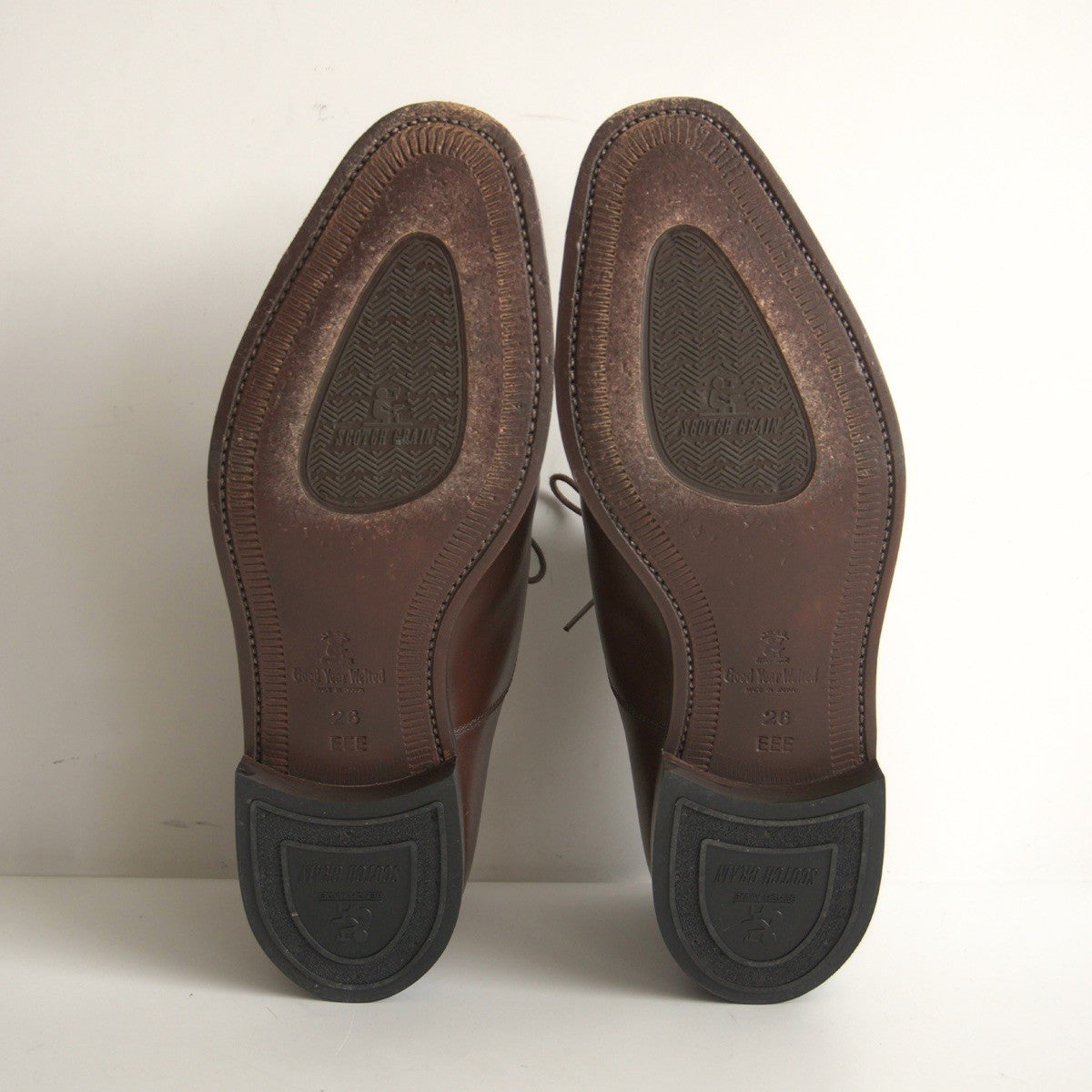SCOTCH GRAIN Cap-toe leather shoes Size 26EEE