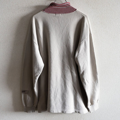 C.P. Company 80s-90s turtle neck sweatshirt with striped collar Beige Size L