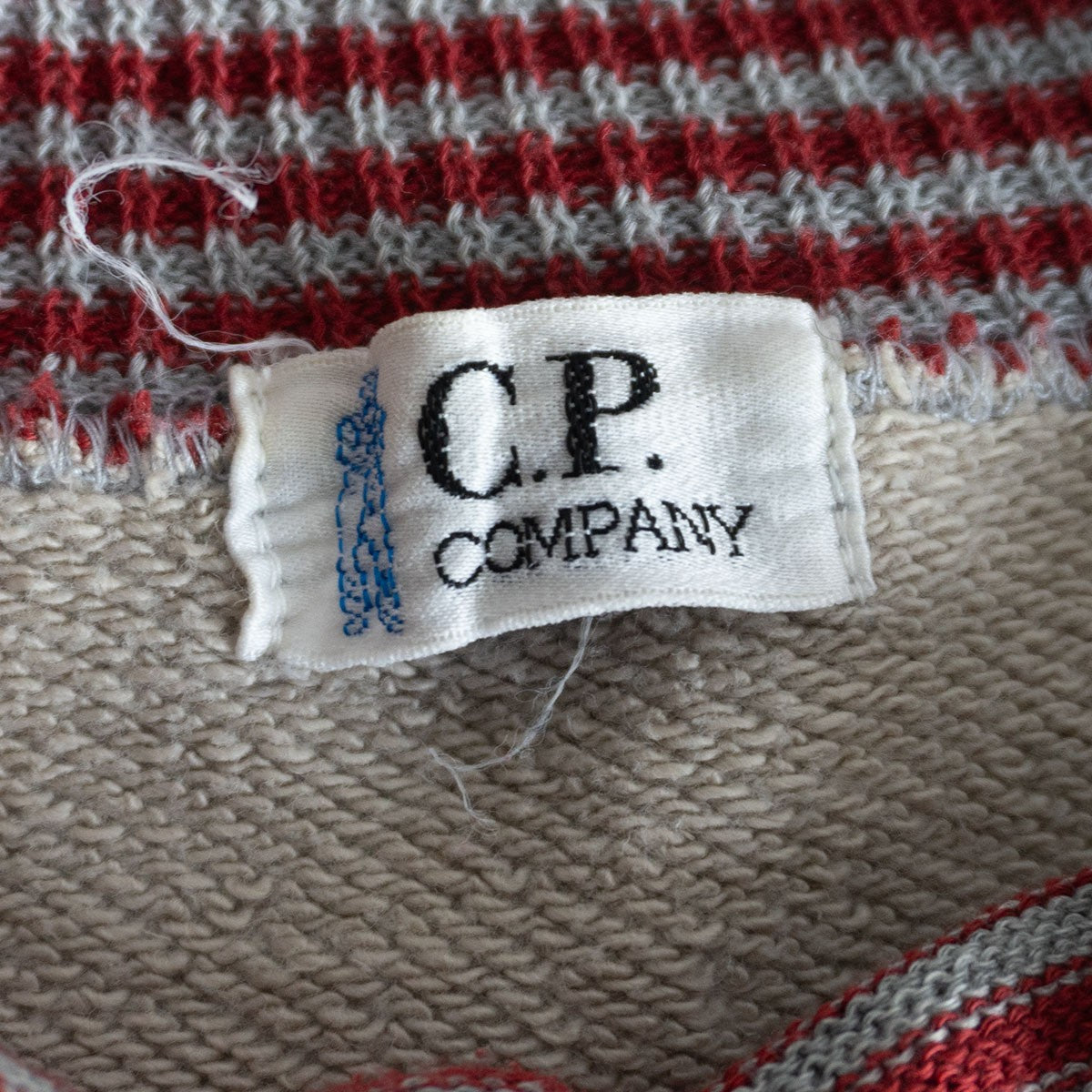 C.P. Company 80s-90s turtle neck sweatshirt with striped collar Beige Size L