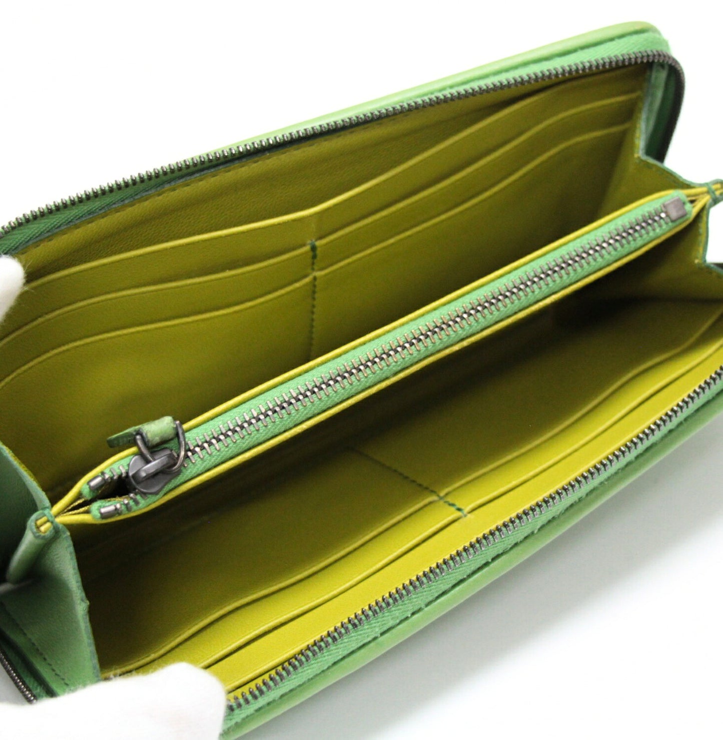 BOTTEGA VENETA Intrecciato Wallet Green Size ONE SIZE