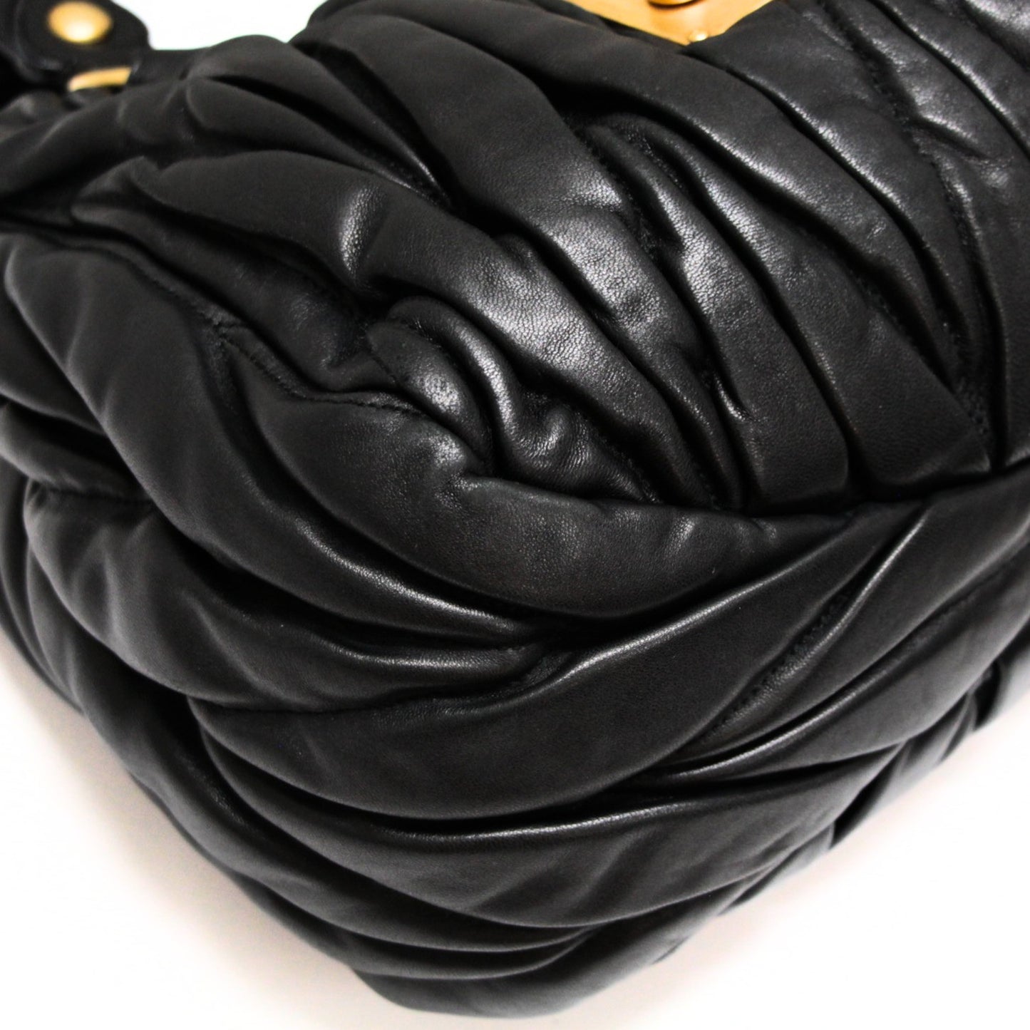 miu miu Matelasse Gathered 2-Way Bag Black Size ONE SIZE