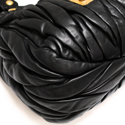 miu miu Matelasse Gathered 2-Way Bag Black Size ONE SIZE