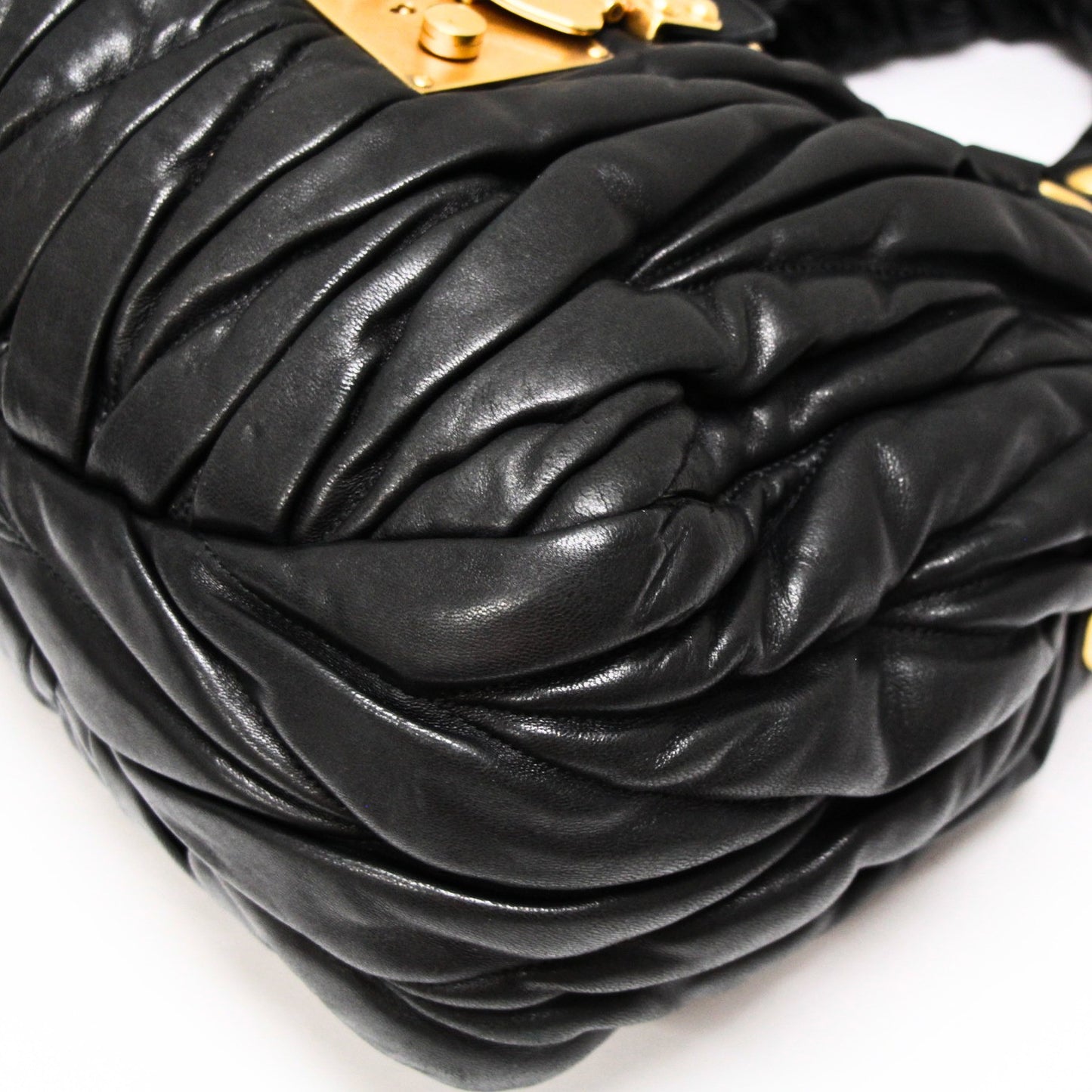 miu miu Matelasse Gathered 2-Way Bag Black Size ONE SIZE