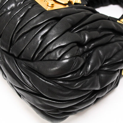 miu miu Matelasse Gathered 2-Way Bag Black Size ONE SIZE