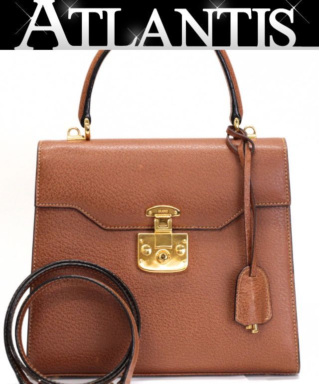 GUCCI Vintage Lady Lock 2-Way Bag Brown Size ONE SIZE