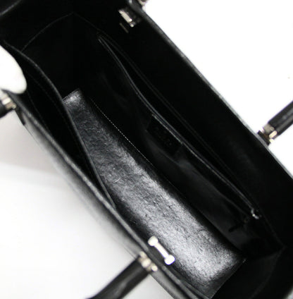 GUCCI Bamboo 2-Way Calf Leather Bag Black Size ONE SIZE