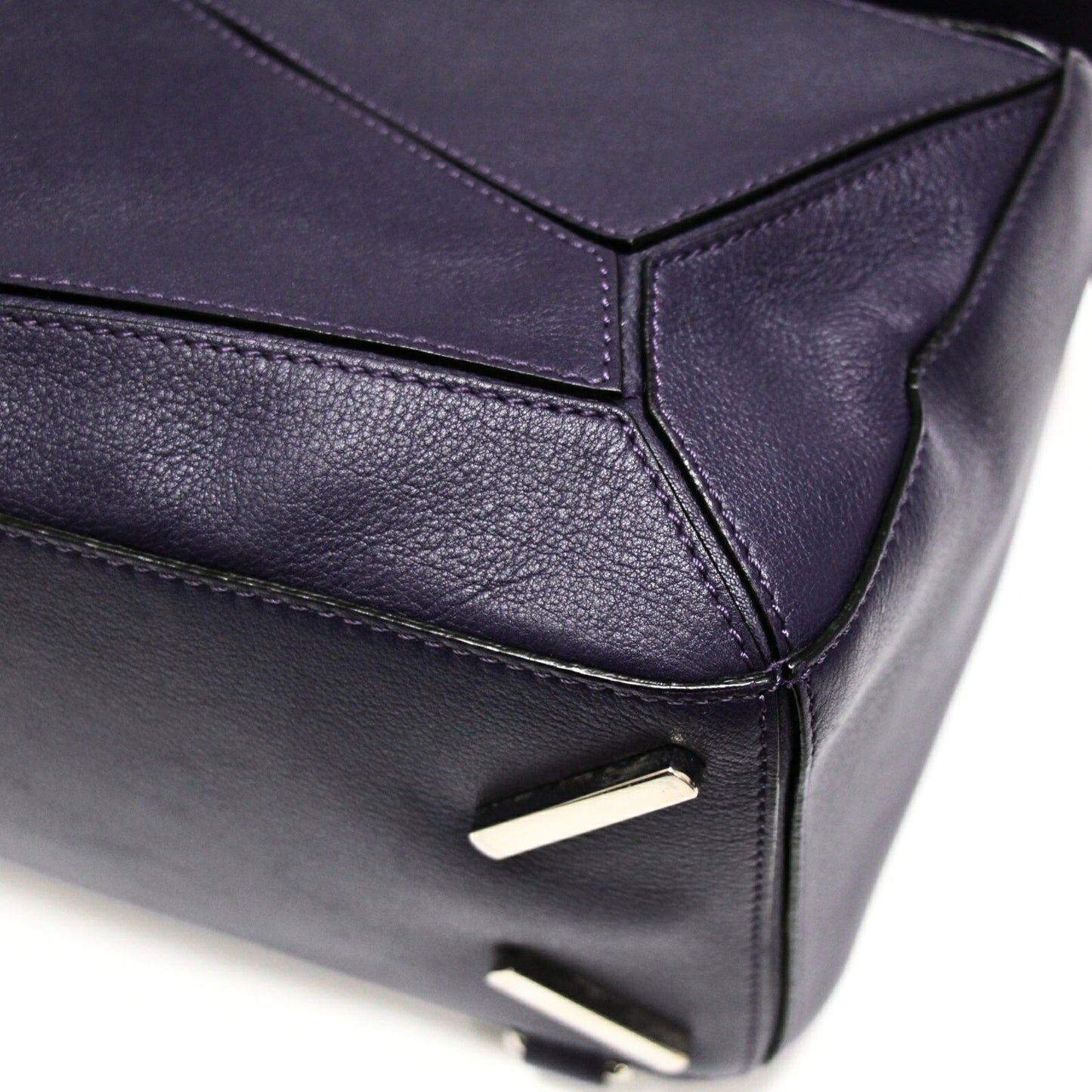 LOEWE Medium Puzzle Leather Bag Purple Size ONE SIZE