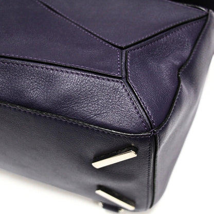 LOEWE Medium Puzzle Leather Bag Purple Size ONE SIZE