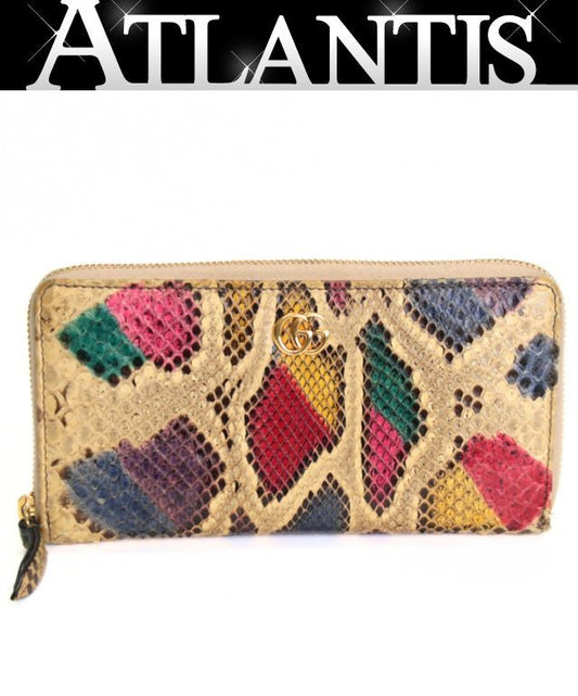 GUCCI GG Marmont Python Zip Wallet Multi Size ONE SIZE