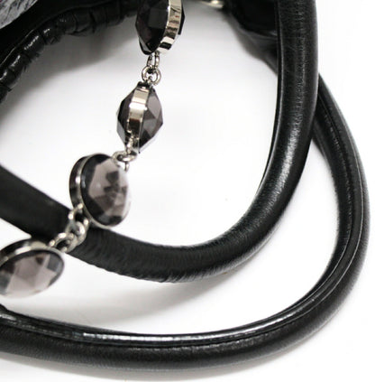 miumiu Matelasse Bijou Leather Tote Bag Black Size ONE SIZE