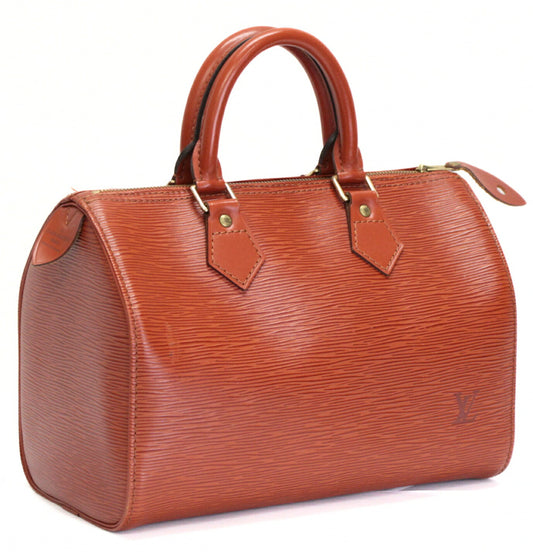 Louis Vuitton Epi Leather Speedy Handbag Brown Size ONE SIZE