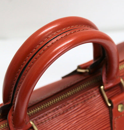 Louis Vuitton Epi Leather Speedy Handbag Brown Size ONE SIZE
