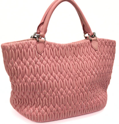 miu miu Matelasse Bijoux Leather Tote Bag Pink Size ONE SIZE