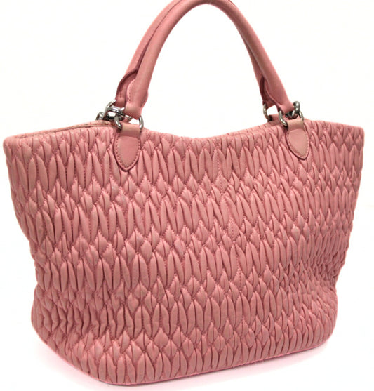 miu miu Matelasse Bijoux Leather Tote Bag Pink Size ONE SIZE
