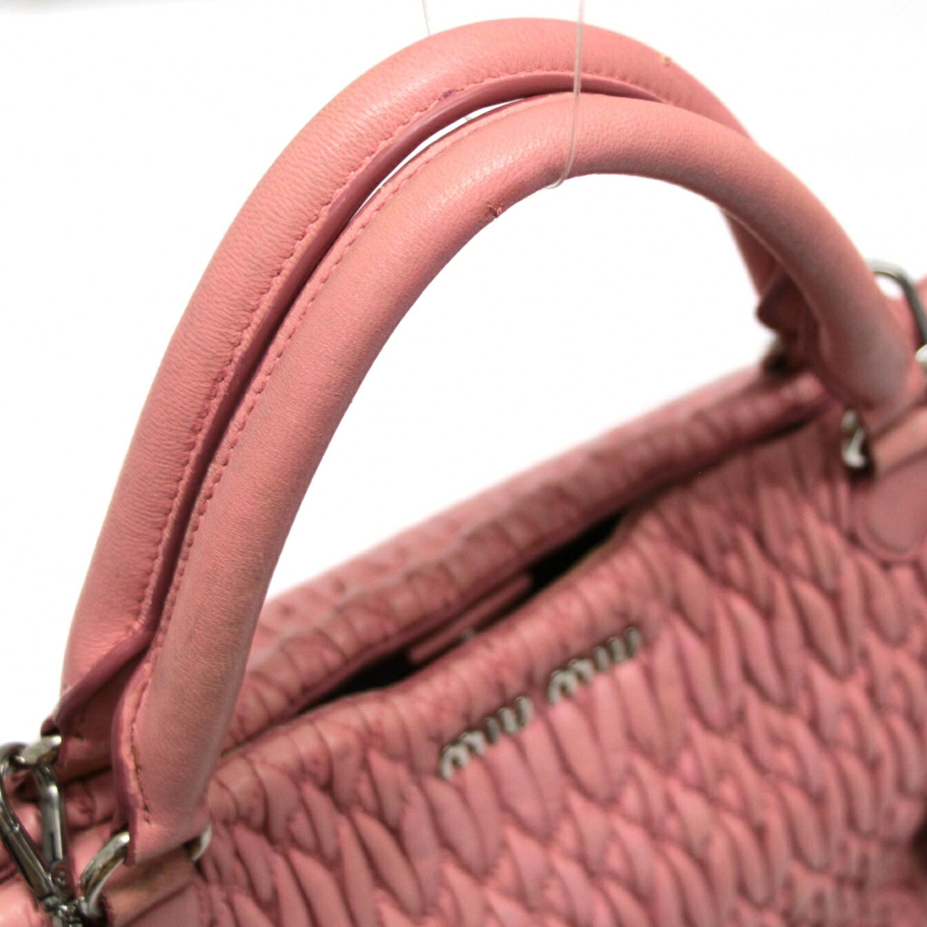 miu miu Matelasse Bijoux Leather Tote Bag Pink Size ONE SIZE