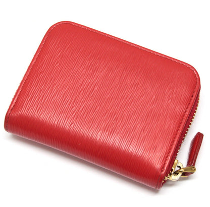 PRADA Triangle Logo Leather Coin Card Case Red Size ONE SIZE