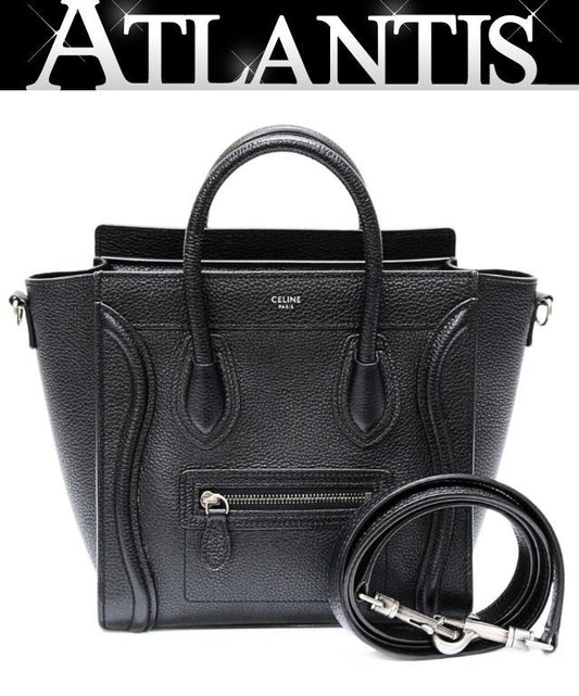 CELINE Luggage Nano Shopper 2-Way Bag Black Size ONE SIZE