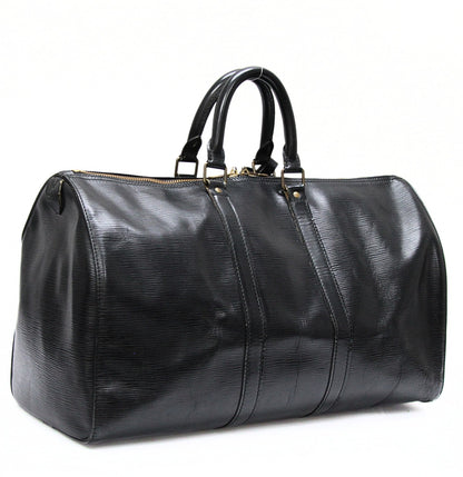 LOUIS VUITTON Keepall 45 Epi Leather Bag Black Size ONE SIZE