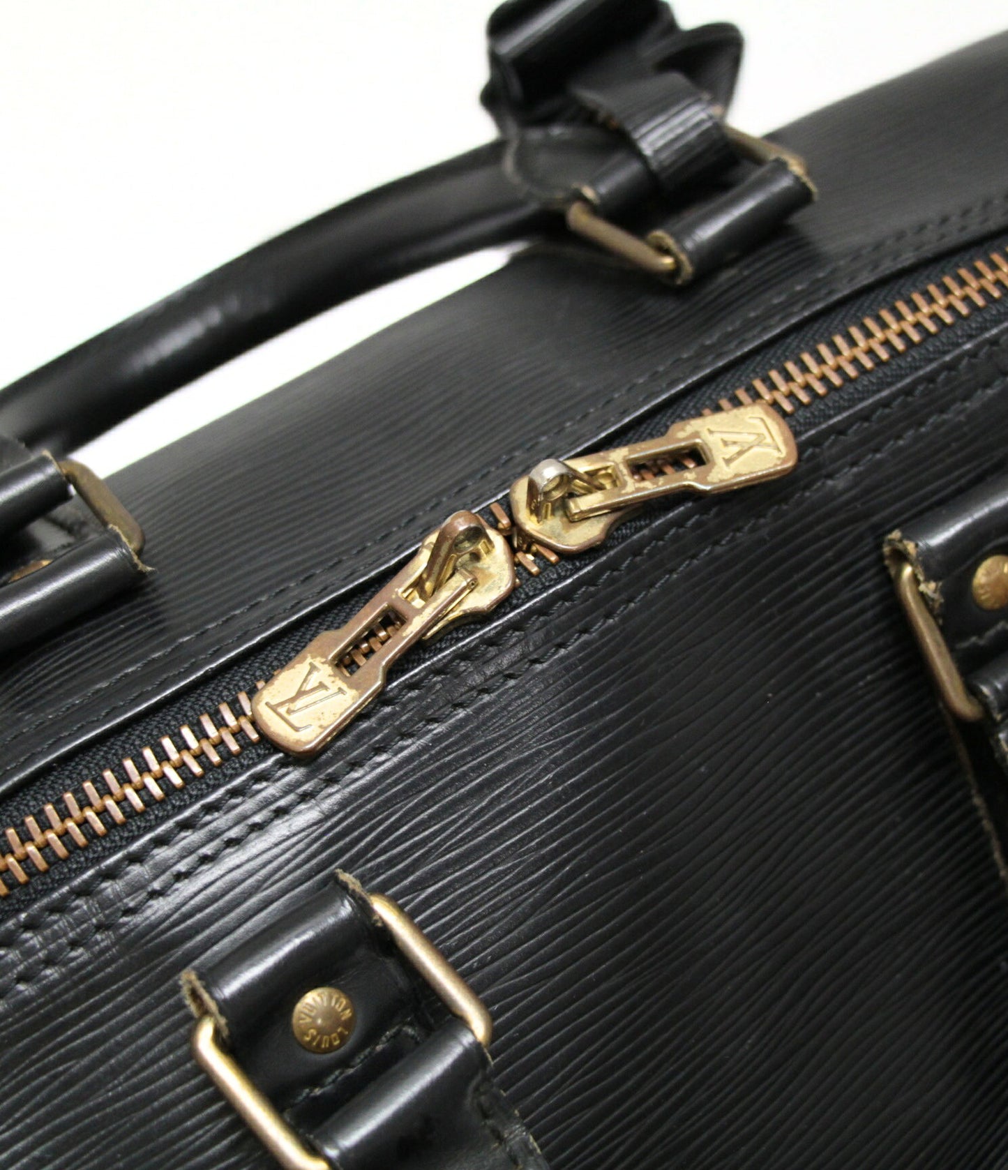 LOUIS VUITTON Keepall 45 Epi Leather Bag Black Size ONE SIZE