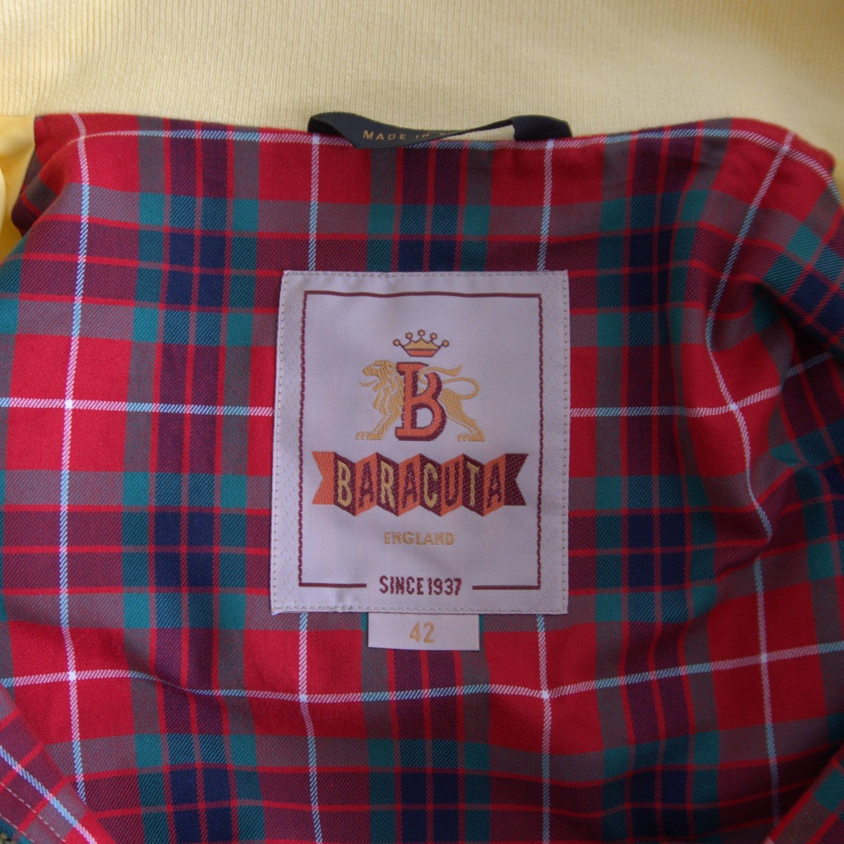 Baracuta G9 Harrington Jacket Yellow Size 42