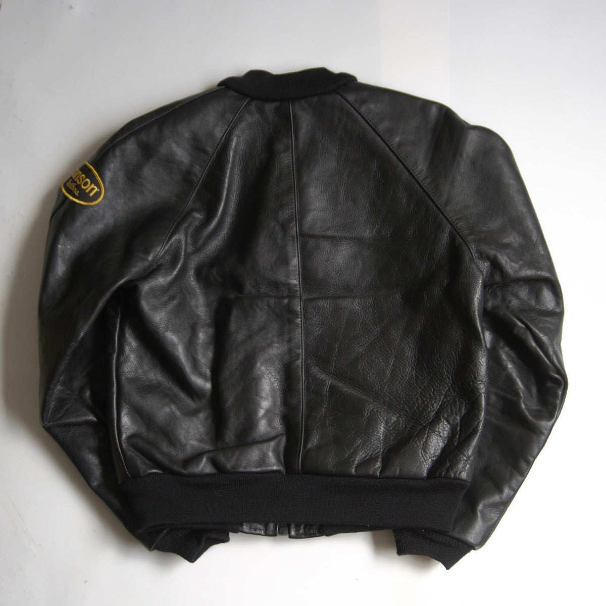 VANSON All leather varsity jacket Black Size 38