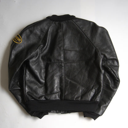 VANSON All leather varsity jacket Black Size 38