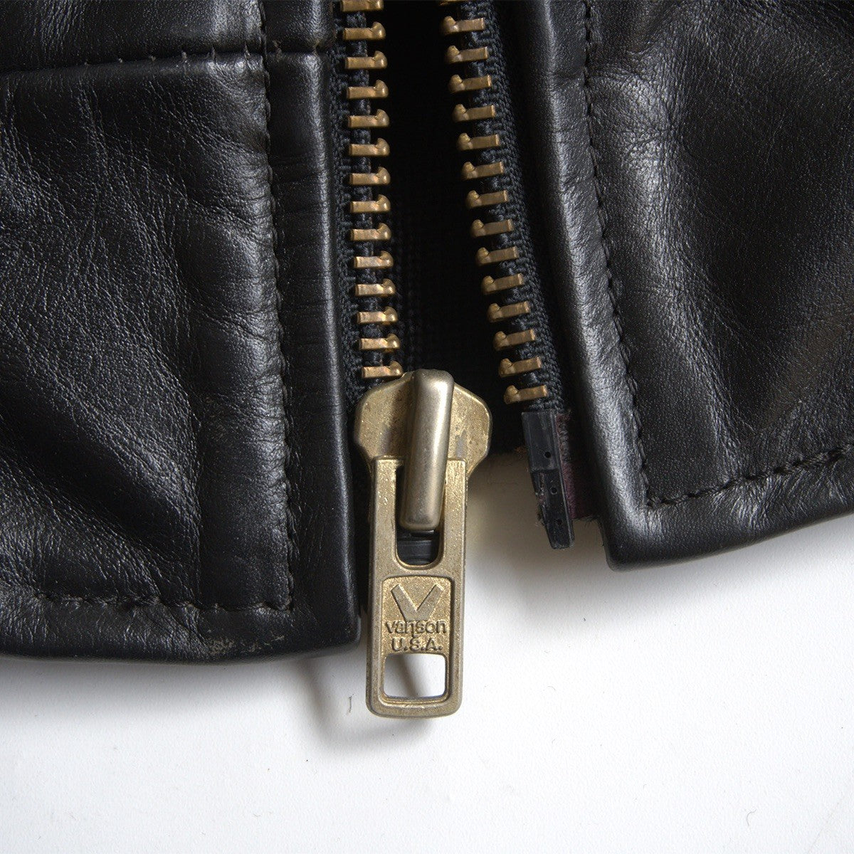 VANSON All leather varsity jacket Black Size 38