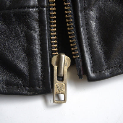 VANSON All leather varsity jacket Black Size 38