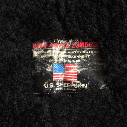 WIND ARMOR B-3 Shearling Bomber Jacket Size 3L
