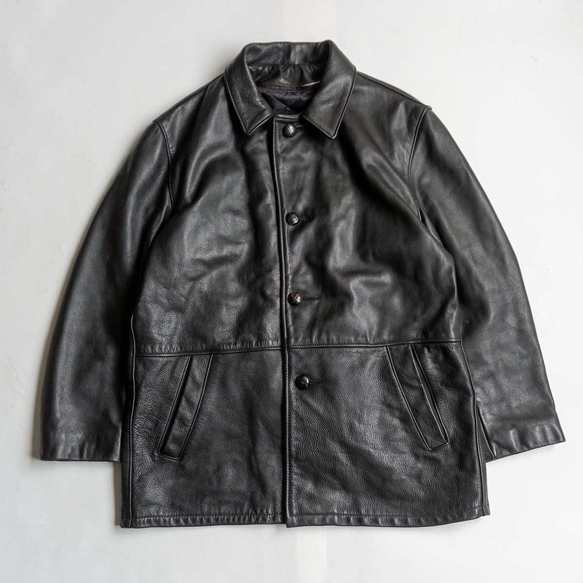 SCHOTT 573 Thick Leather Car Coat Removable Liner Size XS