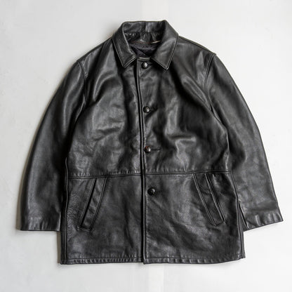 SCHOTT 573 Thick Leather Car Coat Removable Liner Size XS
