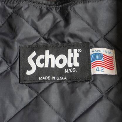 SCHOTT 573 Thick Leather Car Coat Removable Liner Size XS