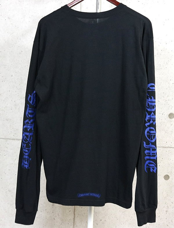 CHROME HEARTS Old English Neck Logo Long T-Shirt B/B Size XL