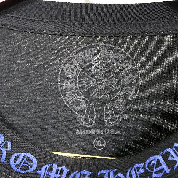 CHROME HEARTS Old English Neck Logo Long T-Shirt B/B Size XL