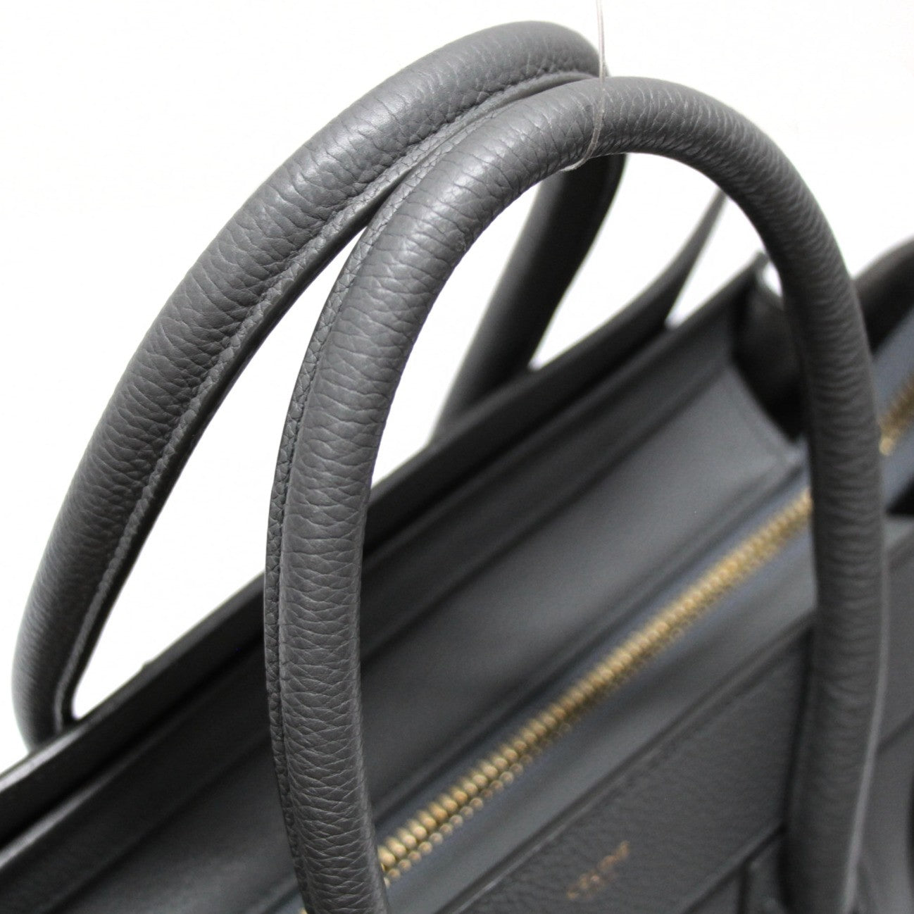 CELINE Luggage Micro Shopper Leather Bag Gray Size ONE SIZE