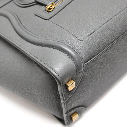 CELINE Luggage Micro Shopper Leather Bag Gray Size ONE SIZE