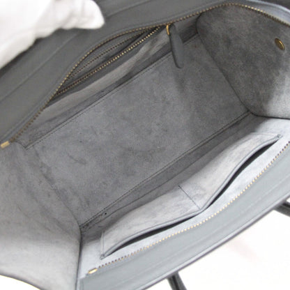 CELINE Luggage Micro Shopper Leather Bag Gray Size ONE SIZE