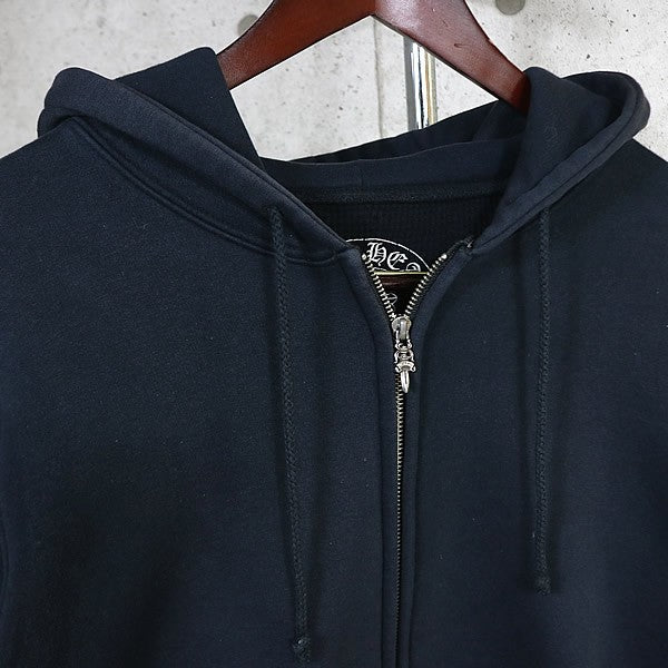 CHROME HEARTS Floral Cross Horseshoe Zip Hoodie Black Size M