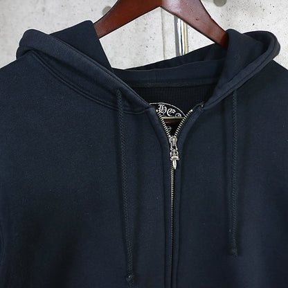 CHROME HEARTS Floral Cross Horseshoe Zip Hoodie Black Size M