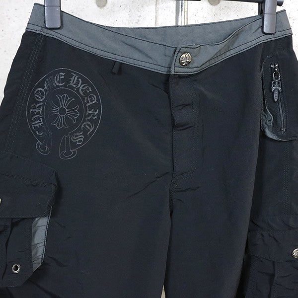 CHROME HEARTS Cross Button Dagger Zip Shorts Black Size 28