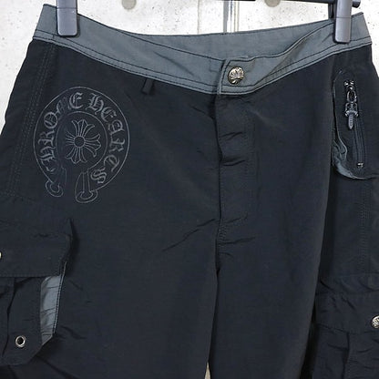 CHROME HEARTS Cross Button Dagger Zip Shorts Black Size 28