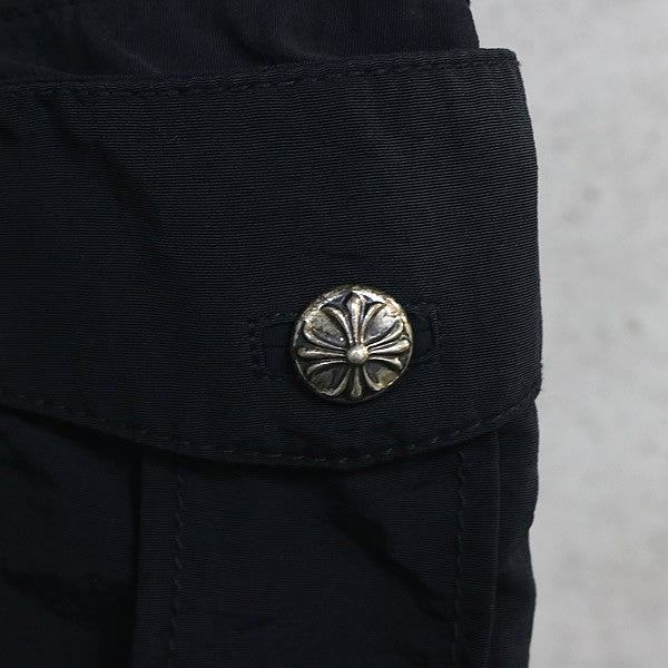 CHROME HEARTS Cross Button Dagger Zip Shorts Black Size 28