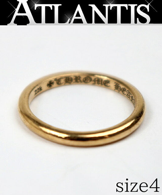 CHROME HEARTS 22K Bubblegum Wedding Ring Gold Size US 3