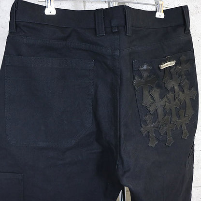 CHROME HEARTS Cross Patch Carpenter Pants Black Size 32