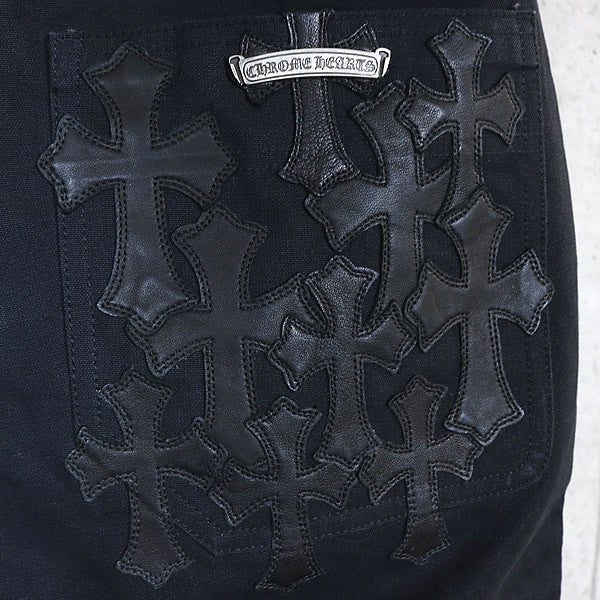 CHROME HEARTS Cross Patch Carpenter Pants Black Size 32