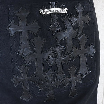 CHROME HEARTS Cross Patch Carpenter Pants Black Size 32
