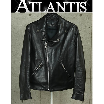 CHROME HEARTS DSMG Horsehide Basic Moto Jacket Black Size M