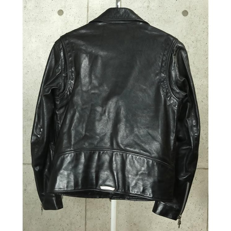 CHROME HEARTS DSMG Horsehide Basic Moto Jacket Black Size M
