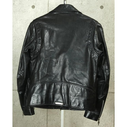 CHROME HEARTS DSMG Horsehide Basic Moto Jacket Black Size M
